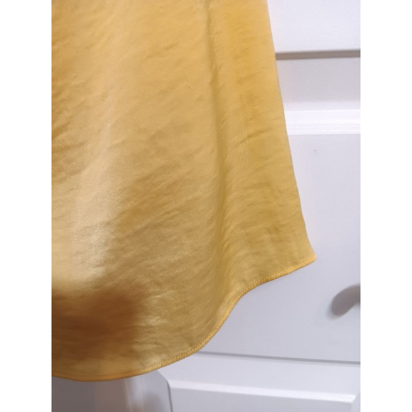 Vince Camuto One Shoulder Knoted Draped Textured Yellow Blouse - Picture 5 of 12